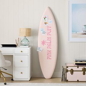 Pink Palm Puff Surfboard Pinboard