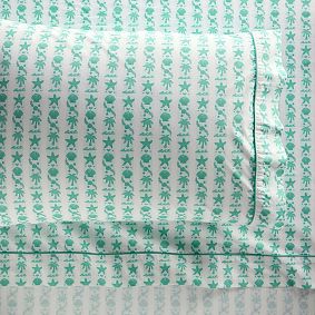 Pink Palm Puff Organic Sheet Set