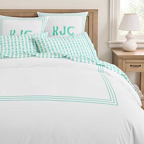 Pink Palm Puff Brynn Border Euro Sham