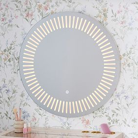 Light-Up Sunburst Round Mirror (30")