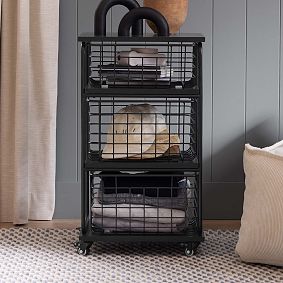 Metal Grid Storage Cart (16"x28")