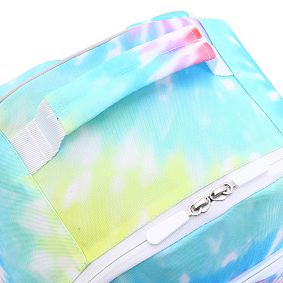 Rainbow Tie-Dye Backpack and Solid White Slim Water Bottle Bundle