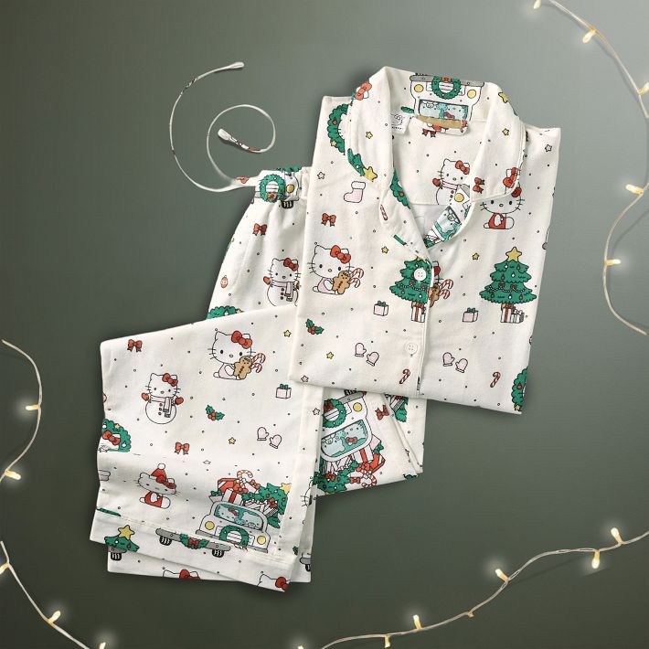 Hello Kitty® Christmas Organic Flannel Pajama Set | Pottery Barn Teen Hello Kitty® Christmas Organic Flannel Pajama Set | Pottery Barn Teen