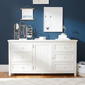Beadboard 6-Drawer Wide Dresser (63.5w x 19d")