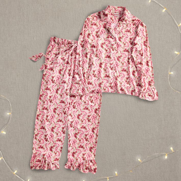 Hill House Home Clematis Scallop Short Pajama Set | Pottery Barn Teen