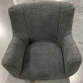 Open Box: Lennon Low Swivel Lounge Chair - Sherpa Charcoal