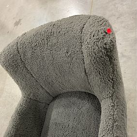Open Box: Lennon Low Swivel Lounge Chair - Sherpa Charcoal