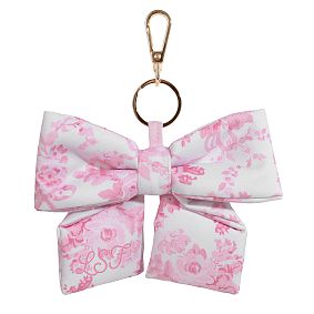 LoveShackFancy Pink Damask Bow Bag Charm
