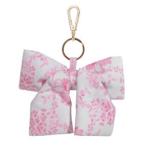 LoveShackFancy Pink Damask Bow Bag Charm