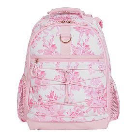 Gear-Up LoveShackFancy Pink Damask Adaptive Backpack and Lunch Box Bundle, Set of 2
