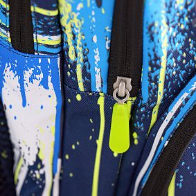 Gear-Up Drip Painting Blue Glow-in-the-Dark  Backpack &amp; Cold Pack Lunch Box Bundle