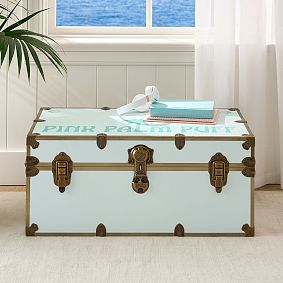 Pink Palm Puff Standard Dorm Trunk (32")