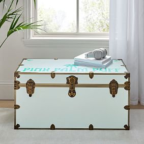Pink Palm Puff XXL Dorm Trunk (36")