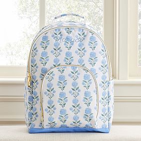 Gear-Up Blue Hydrangea Large Backpack and Lunch Box Bundle, Set of 2