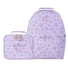 Gear-Up Pink Palm Puff Lavender Backpack and Lunch Box Bundle, Set of 2