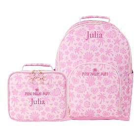 Gear-Up Pink Palm Puff Backpack and Lunch Box Bundle, Set of 2