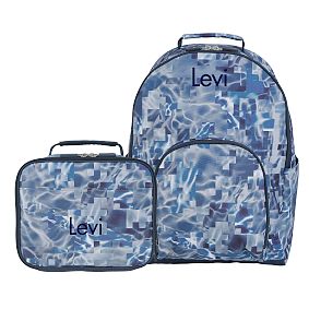 Gear-Up Reflective Pool Large Backpack and Lunch Box Bundle, Set of 2