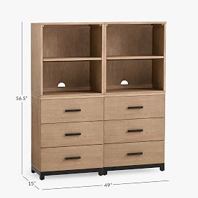 Kearny Double Bookcase with Drawer Storage (49")