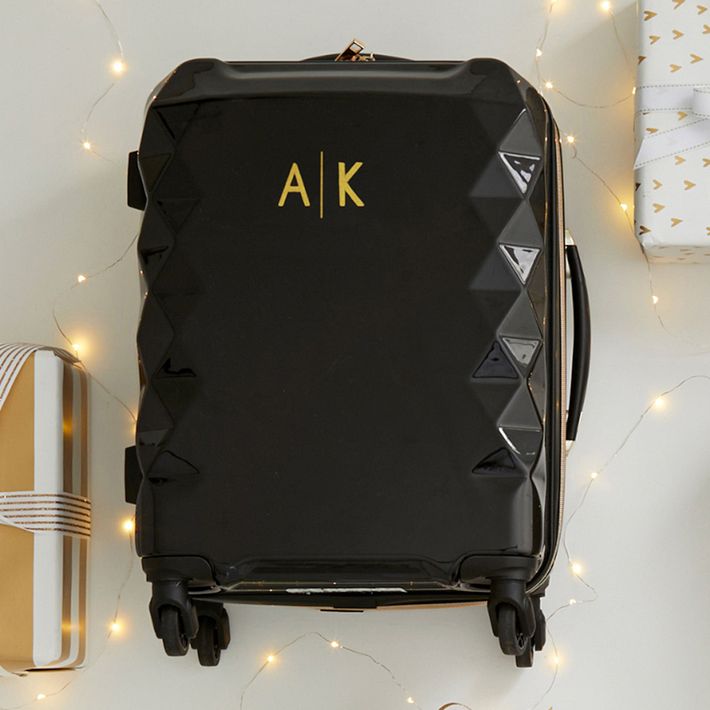 Luxe Hard-Sided Black Carry-On Spinner Suitcase | Pottery Barn Teen