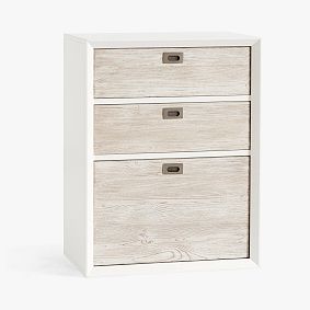 Open Box: Callum 3-Drawer Storage Cabinet (25") - Weathered White/Simply White