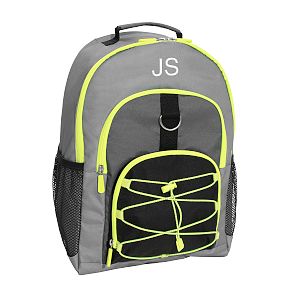 Colour Block Backpack and Cold Pack Lunch Box Bundle, Yellow and Grey