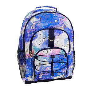 Colour Flow Gold Metallic Deep Blue Multi Backpack and Slim Water Bottle