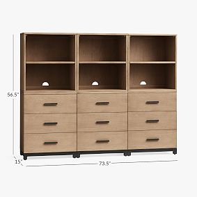 Kearny Wall Bookcase with Drawer Storage (73.5")