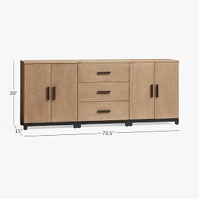 Kearny Triple Set with Cabinets &amp; Drawers (73.5")