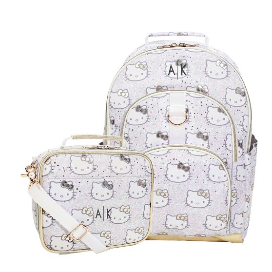 hello kitty party tea backpack Bioworld Unisex Kids Toss AOP Pink Ground Travel (Little Kid/Big Kid) Aop One-Size Lunch Box is Insulated with Peva waterproof lining Hello Kitty Kids' 16" Backpack