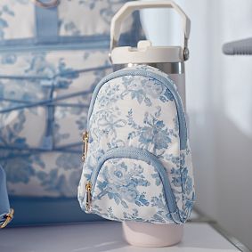 LoveShackFancy Blue Damask Mini Water Bottle Backpack
