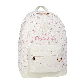 Northfield LoveShackFancy Pink Ditsy Crochet Backpack