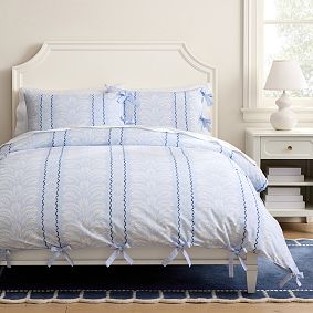 Augusta Floral Stripe Organic Duvet Cover