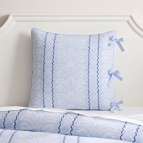 Augusta Floral Stripe Organic Euro Sham