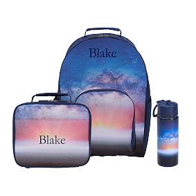 Gear-Up Twilight Aurora Large Backpack, Lunch Box and Water Bottle, Bundle, Set of 3
