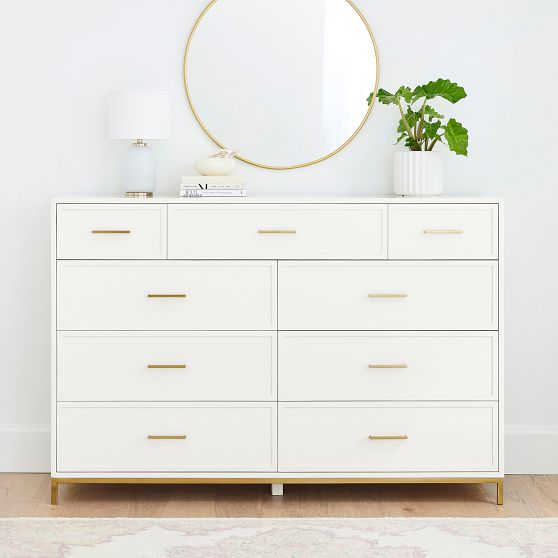 plain white dresser FOTOSOK Dresser, for Bedroom, Small Dresser Chest of Drawers As a bedroom storage cabinet dresser Mason 64" White 7-Drawer Dresser
