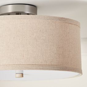 Linen Drum Flush Mount (16")