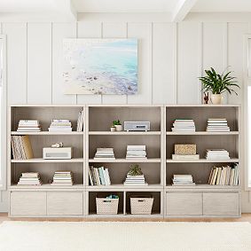 Costa 3-Shelf Bookcase with Drawer Bases, Set of 3 (120")