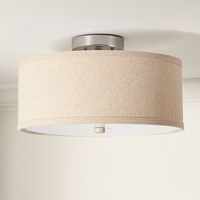Linen Drum Flush Mount (16")