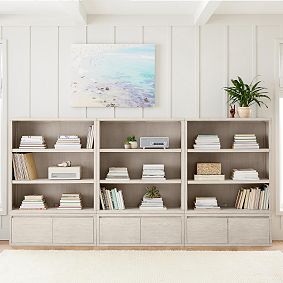 Costa 3-Shelf Bookcase with Drawer Bases, Set of 3 (120")