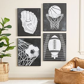 Black &amp; White Sports Art - Basketball