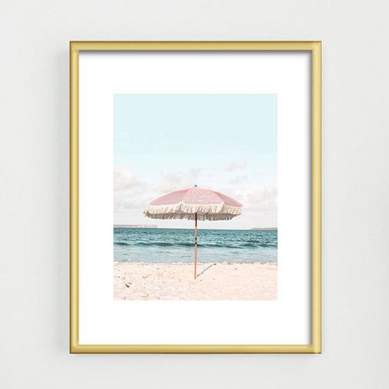 Pink Umbrella Art Coastal Decor | Pottery Barn Teen