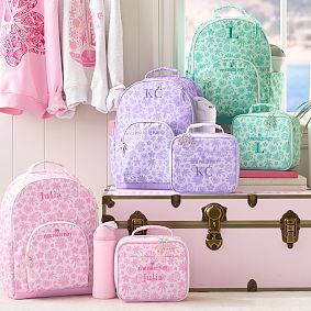 Gear-Up Pink Palm Puff Backpack and Lunch Box Bundle, Set of 2