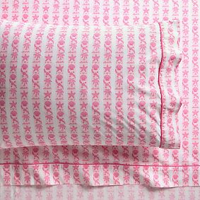 Pink Palm Puff Organic Sheet Set