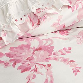 LoveShackFancy Damask Ruffle Duvet Cover