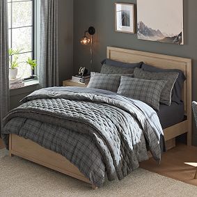 Stone Plaid Duvet Cover