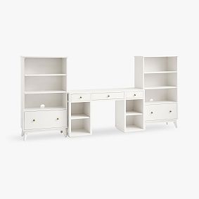 Keaton Storage Desk &amp; Bookcase Set (116"w x 17"d)
