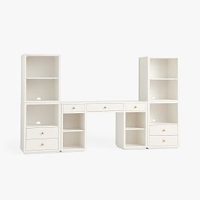 Keaton Storage Desk &amp; Bookcase Super Set (100"w x 17"d)