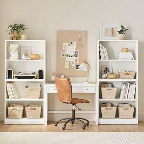 Stack Me Up Writing Desk &amp; Bookcase with Cubbies Set (100")