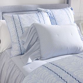 Augusta Floral Stripe Organic Duvet Cover