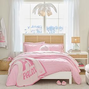 Pink Palm Puff Logo Throw
